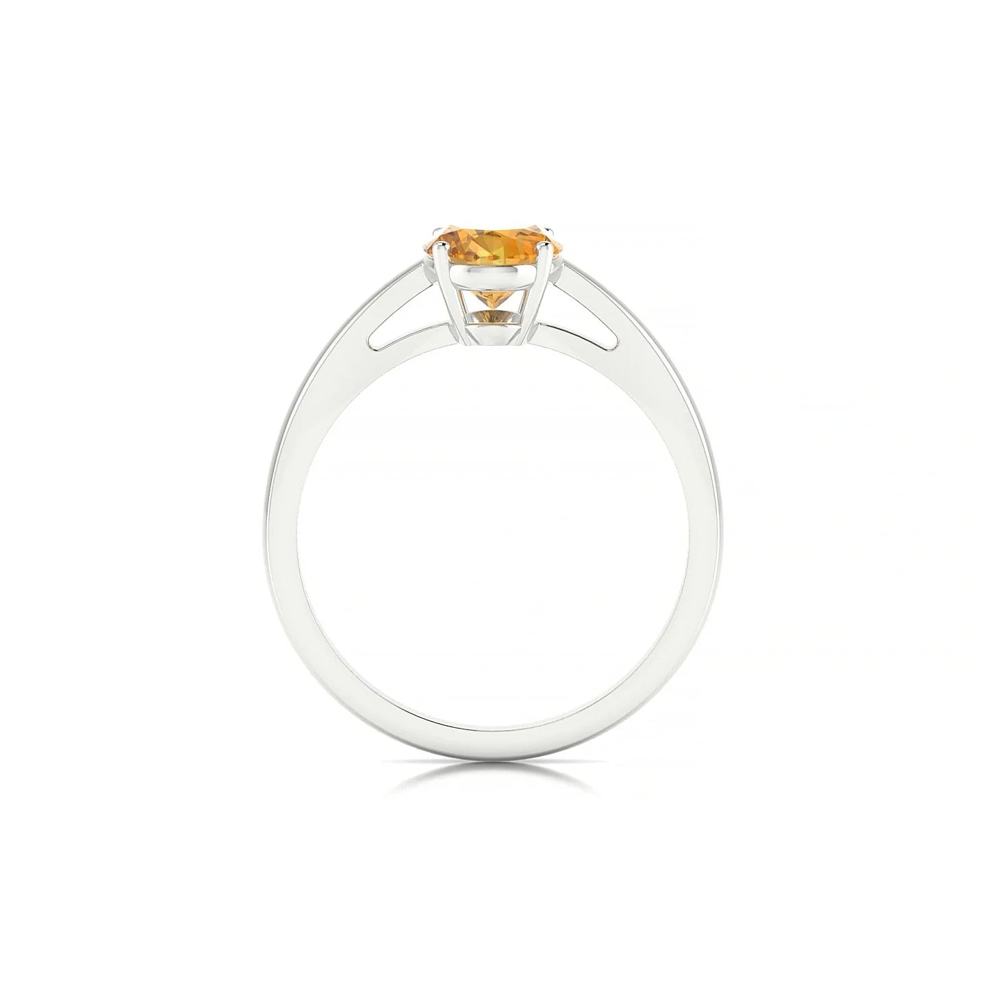 Zenith | 18k White Gold 8 x 6 mm Oval Citrine Ring