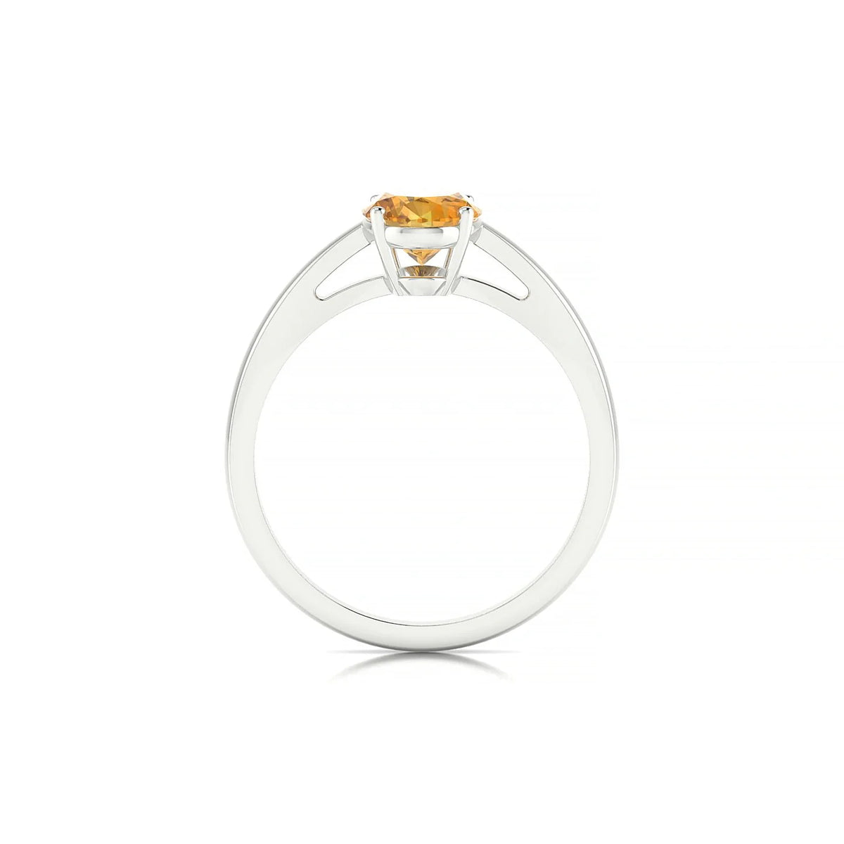 Zenith | 18k White Gold 8 x 6 mm Oval Citrine Ring