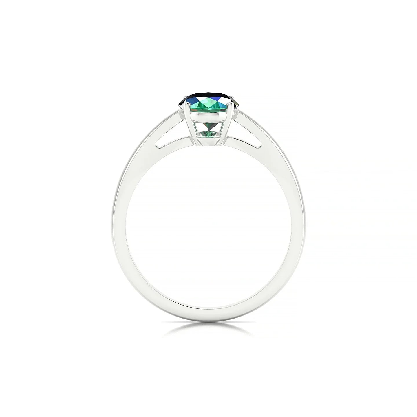 Zenith | 18k White Gold 8 x 6 mm Oval Emerald Ring