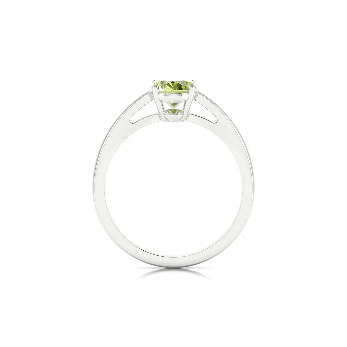 Zenith | 18k White Gold 8 x 6 mm Oval Peridot Ring