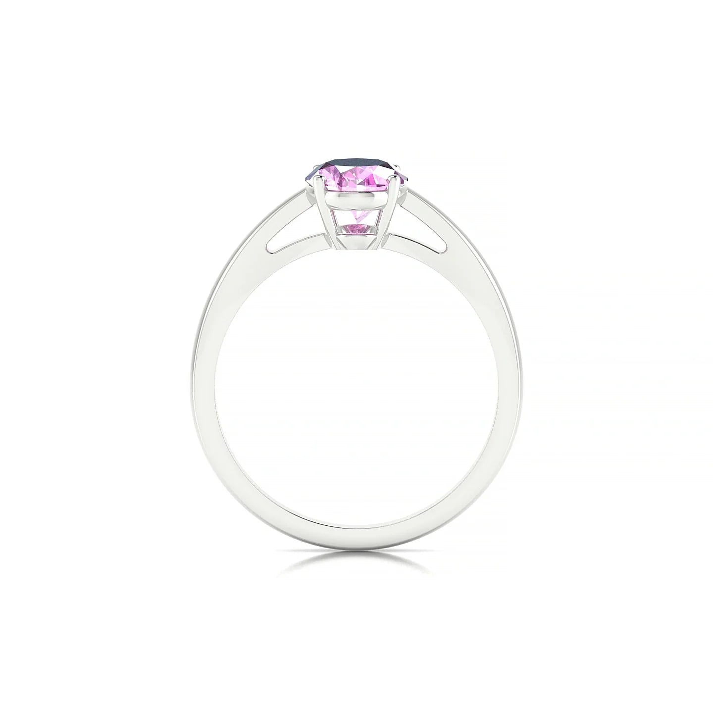 Zenith | 18k White Gold 8 x 6 mm Oval Pink Sapphire Ring