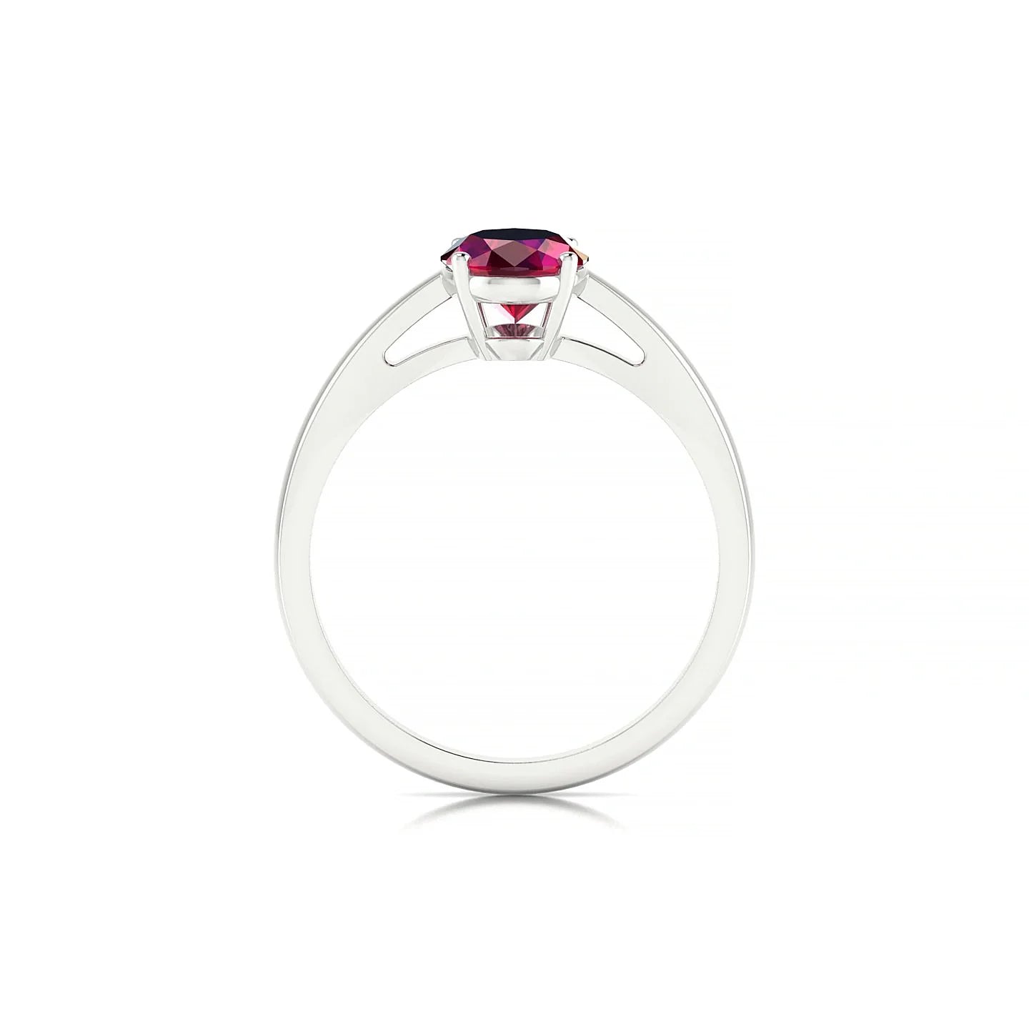 Zenith | 18k White Gold 8 x 6 mm Oval Ruby Ring