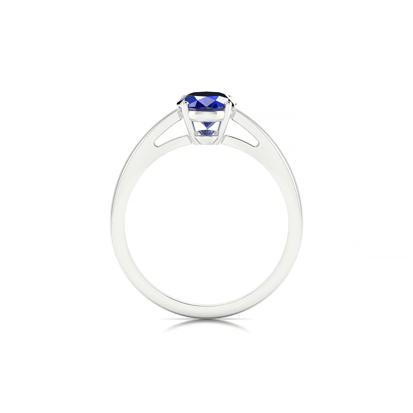 Zenith | 18k White Gold 8 x 6 mm Oval Sapphire Ring
