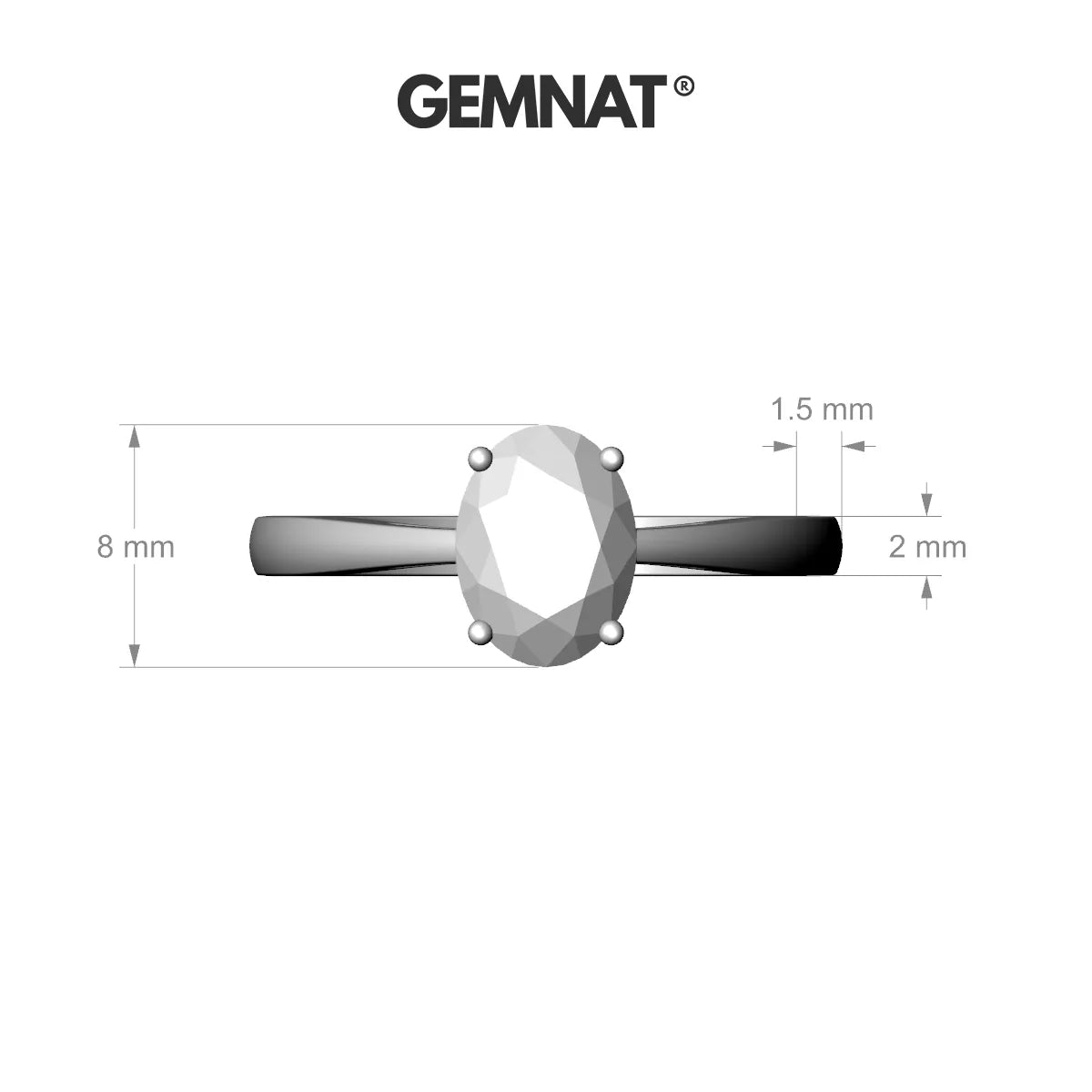 Zenith | 18k Rose Gold 8 x 6 mm Oval Sapphire Ring