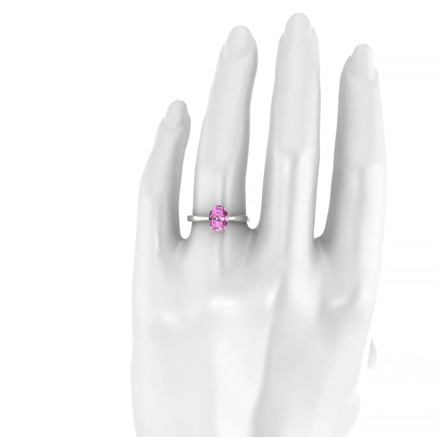 Zenith | 18k White Gold 8 x 6 mm Oval Pink Sapphire Ring