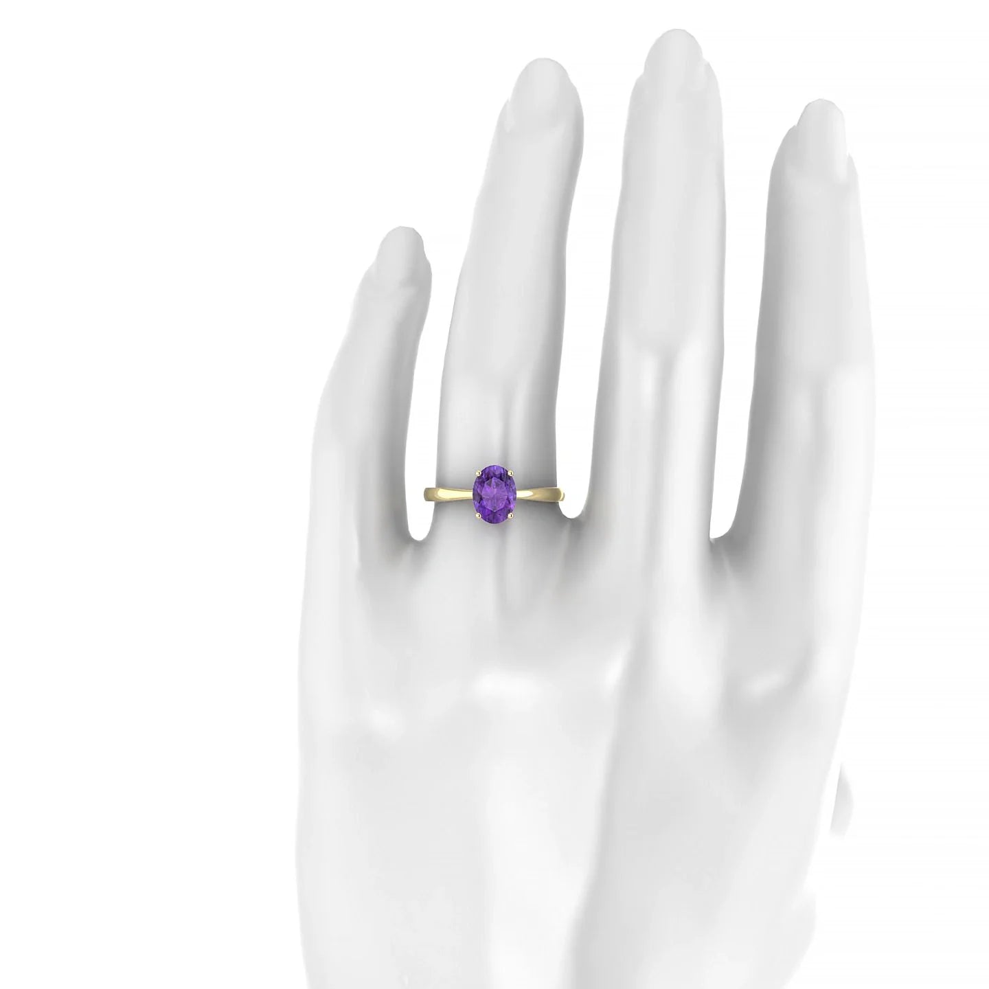 Zenith | 18k Yellow Gold 8 x 6 mm Oval Amethyst Ring