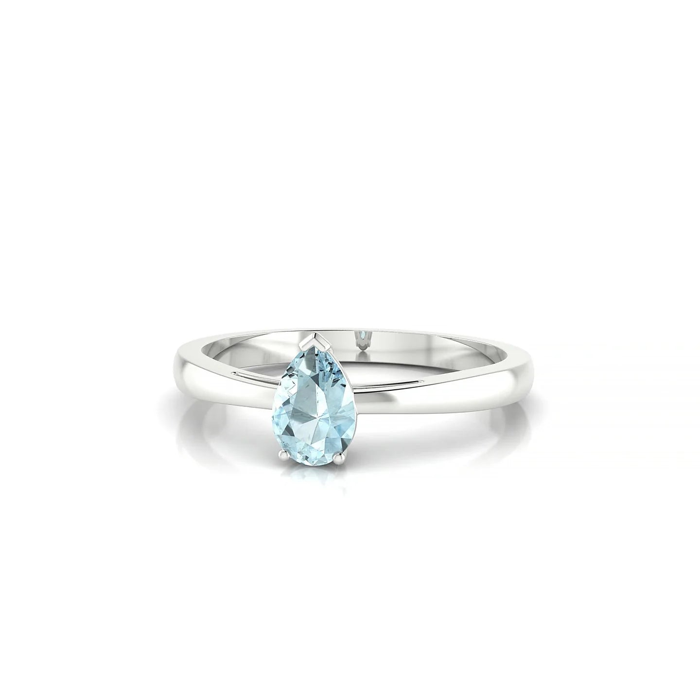 Zenith | 18k White Gold 6 x 4 mm Pear Aquamarine Ring