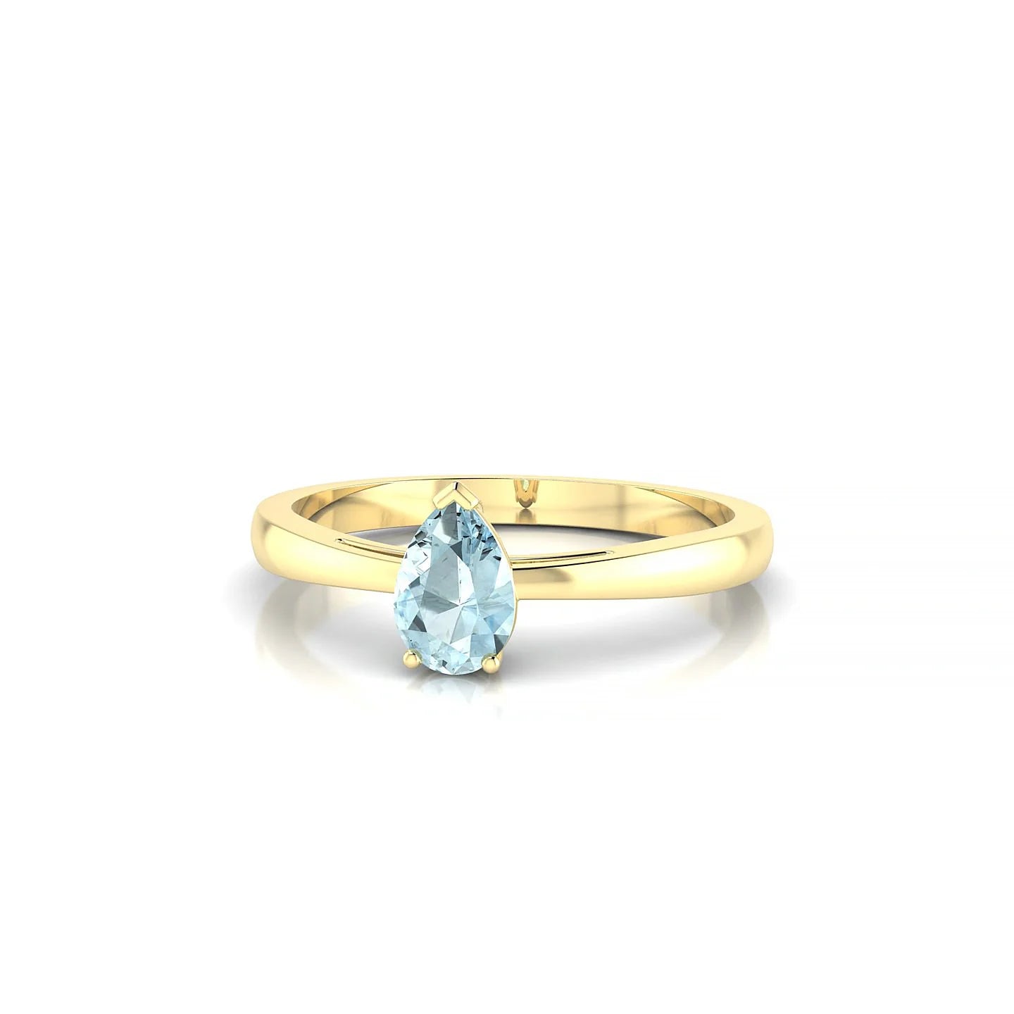 Zenith | 18k Yellow Gold 6 x 4 mm Pear Aquamarine Ring