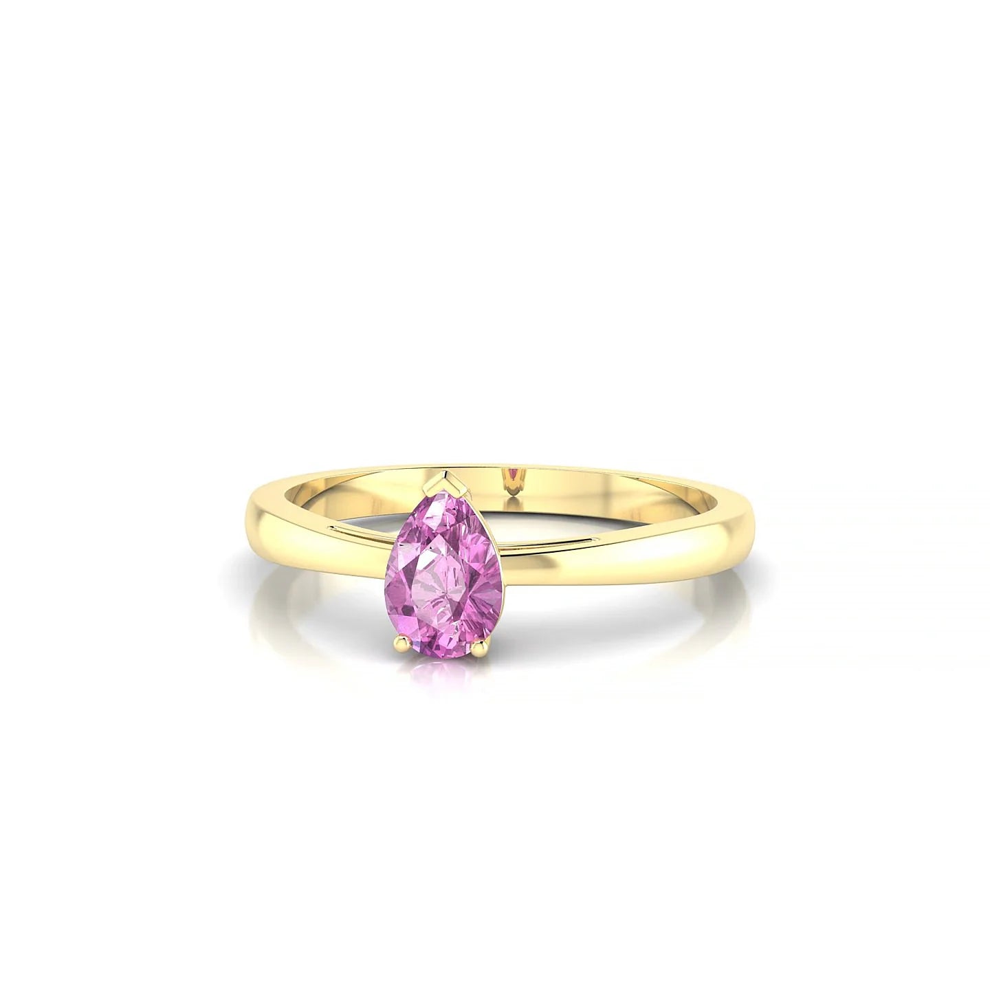 Zenith | 18k Yellow Gold 6 x 4 mm Pear Pink Sapphire Ring