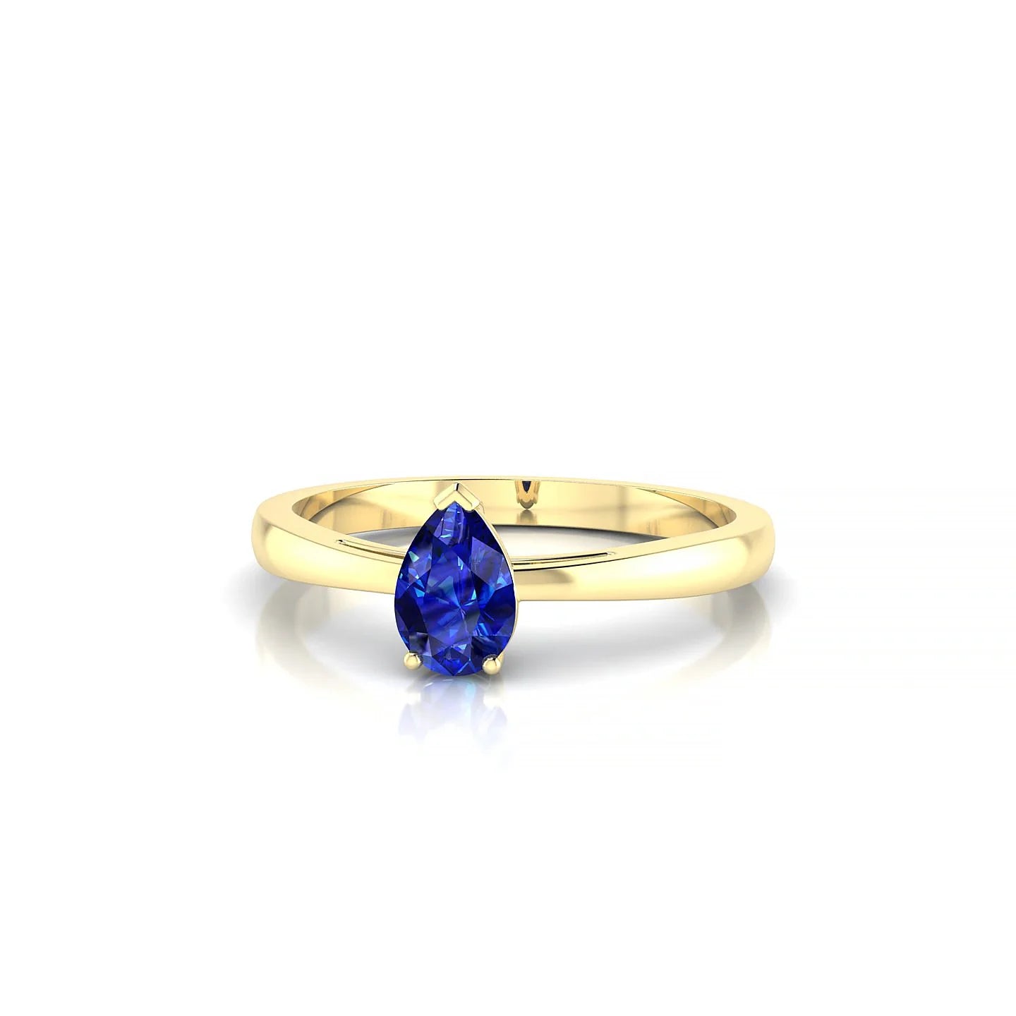 Zenith | 18k Yellow Gold 6 x 4 mm Pear Sapphire Ring