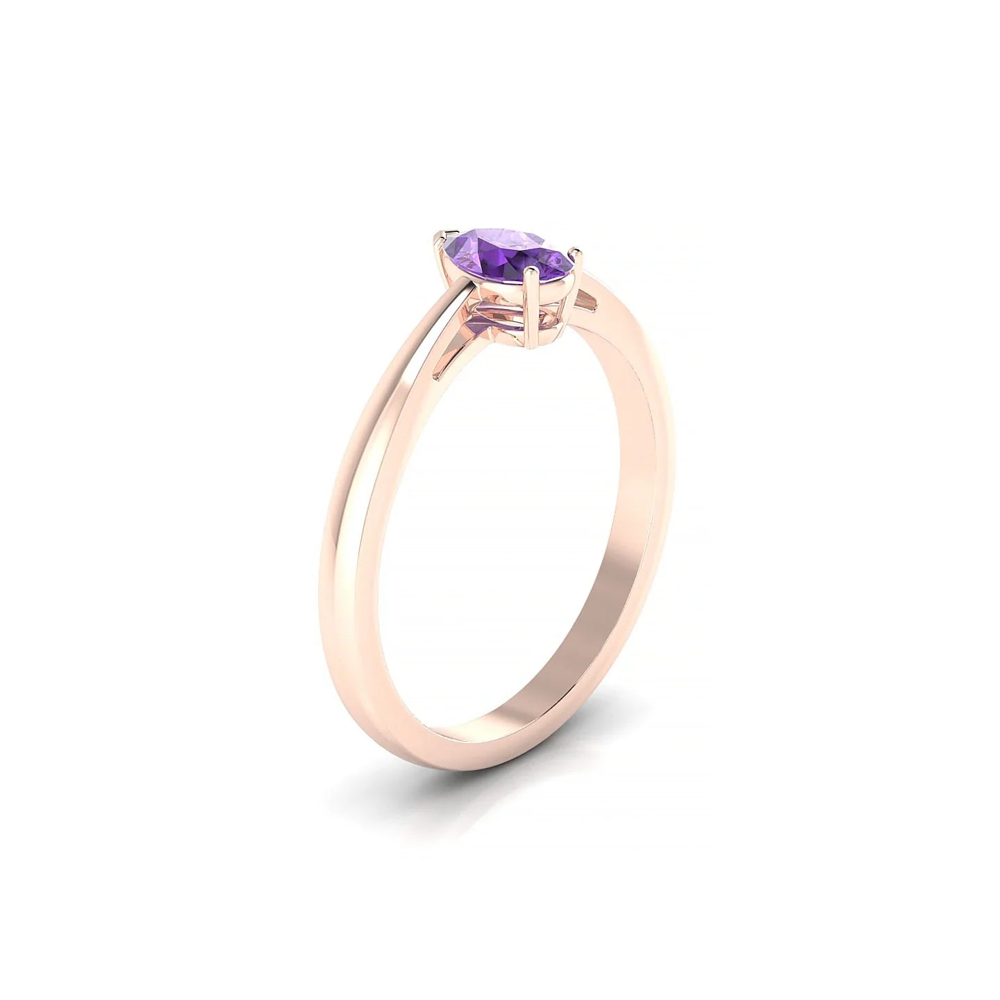 Zenith | 18k Rose Gold 6 x 4 mm Pear Amethyst Ring