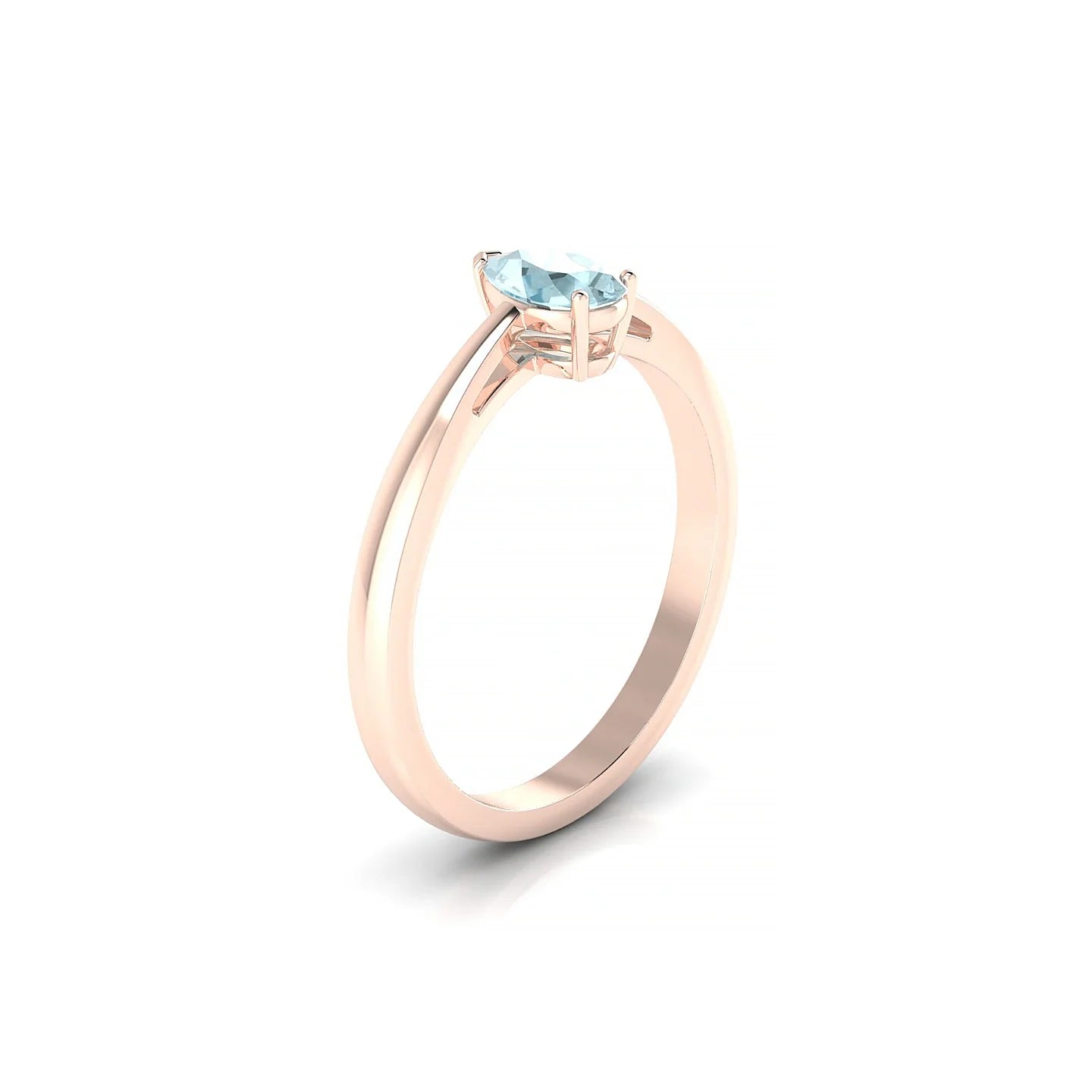 Zenith | 18k Rose Gold 6 x 4 mm Pear Aquamarine Ring