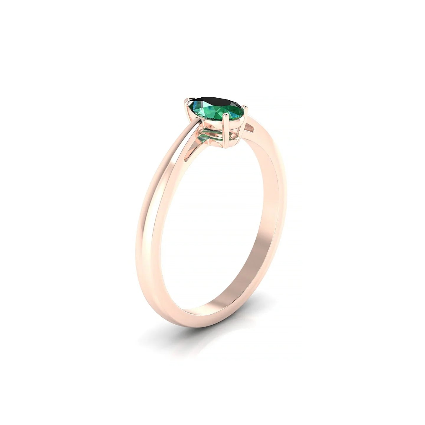 Zenith | 18k Rose Gold 6 x 4 mm Pear Emerald Ring