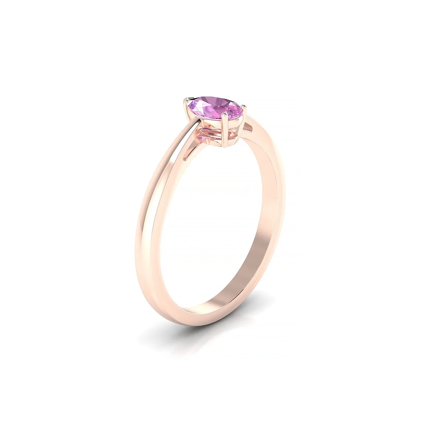 Zenith | 18k Rose Gold 6 x 4 mm Pear Pink Sapphire Ring