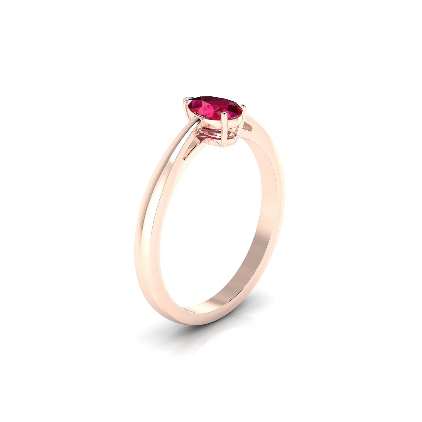 Zenith | 18k Rose Gold 6 x 4 mm Pear Ruby Ring