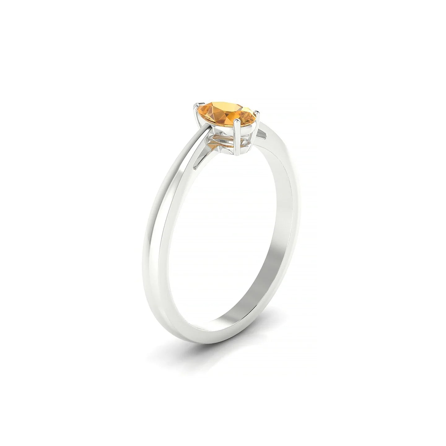 Zenith | 18k White Gold 6 x 4 mm Pear Citrine Ring