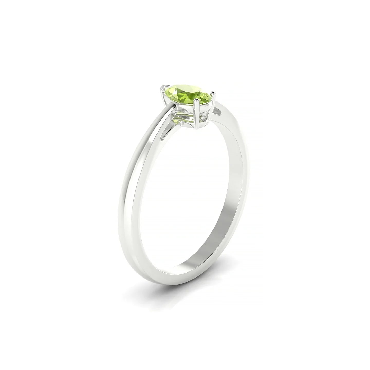 Zenith | 18k White Gold 6 x 4 mm Pear Peridot Ring