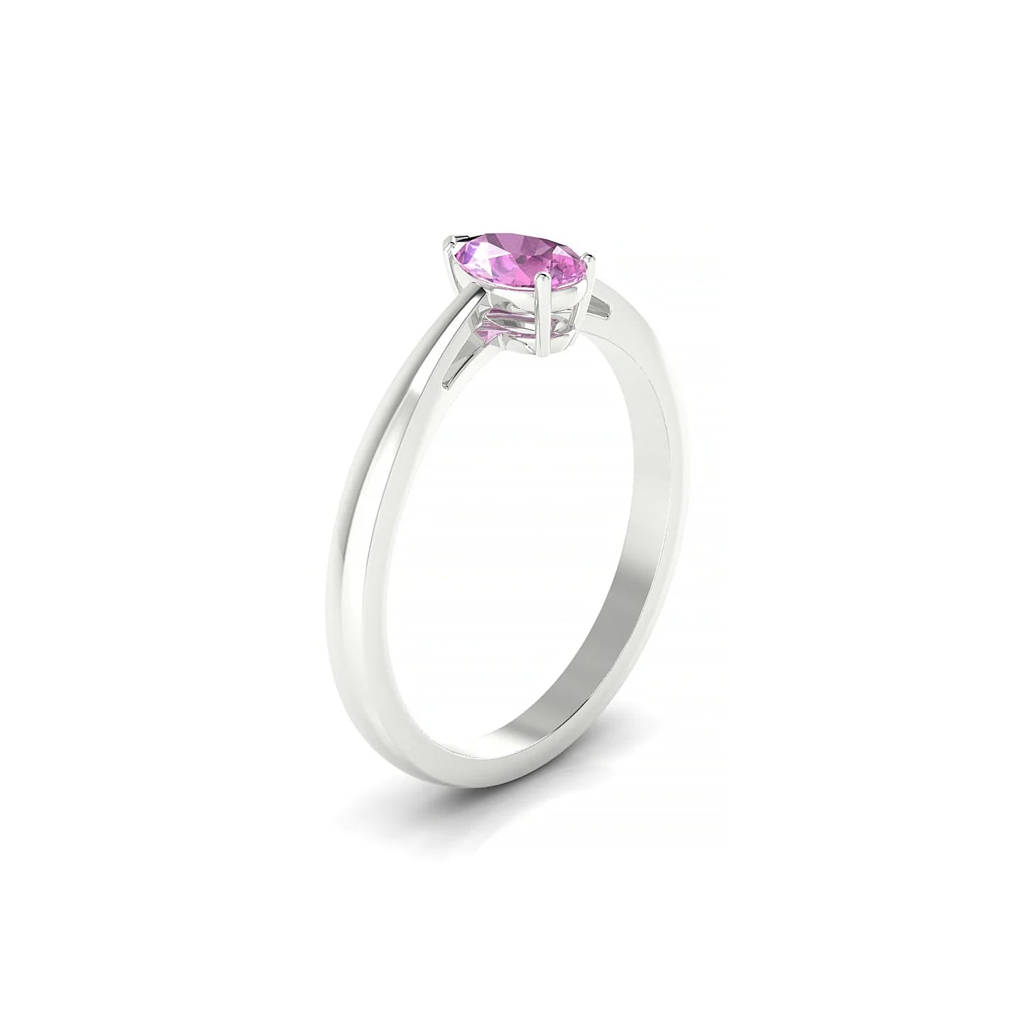 Zenith | 18k White Gold 6 x 4 mm Pear Pink Sapphire Ring