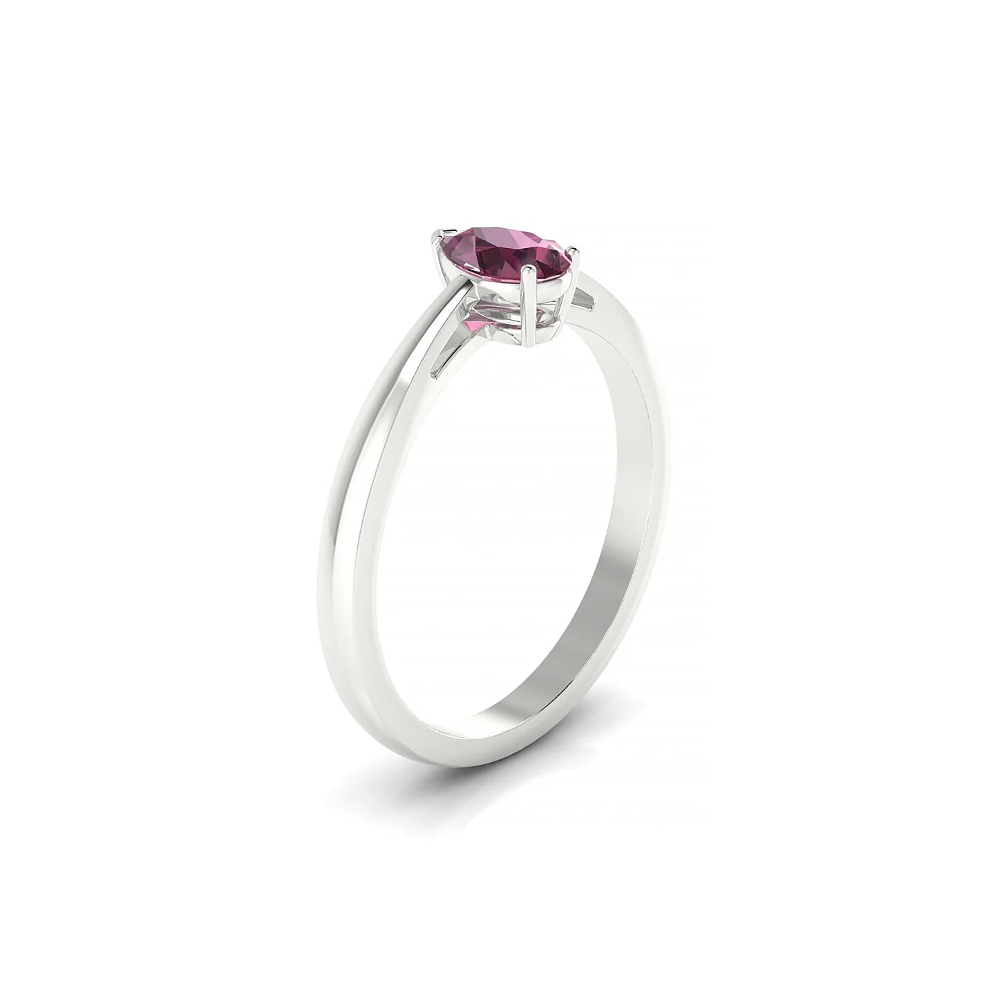 Zenith | 18k White Gold 6 x 4 mm Pear Rhodolite Ring