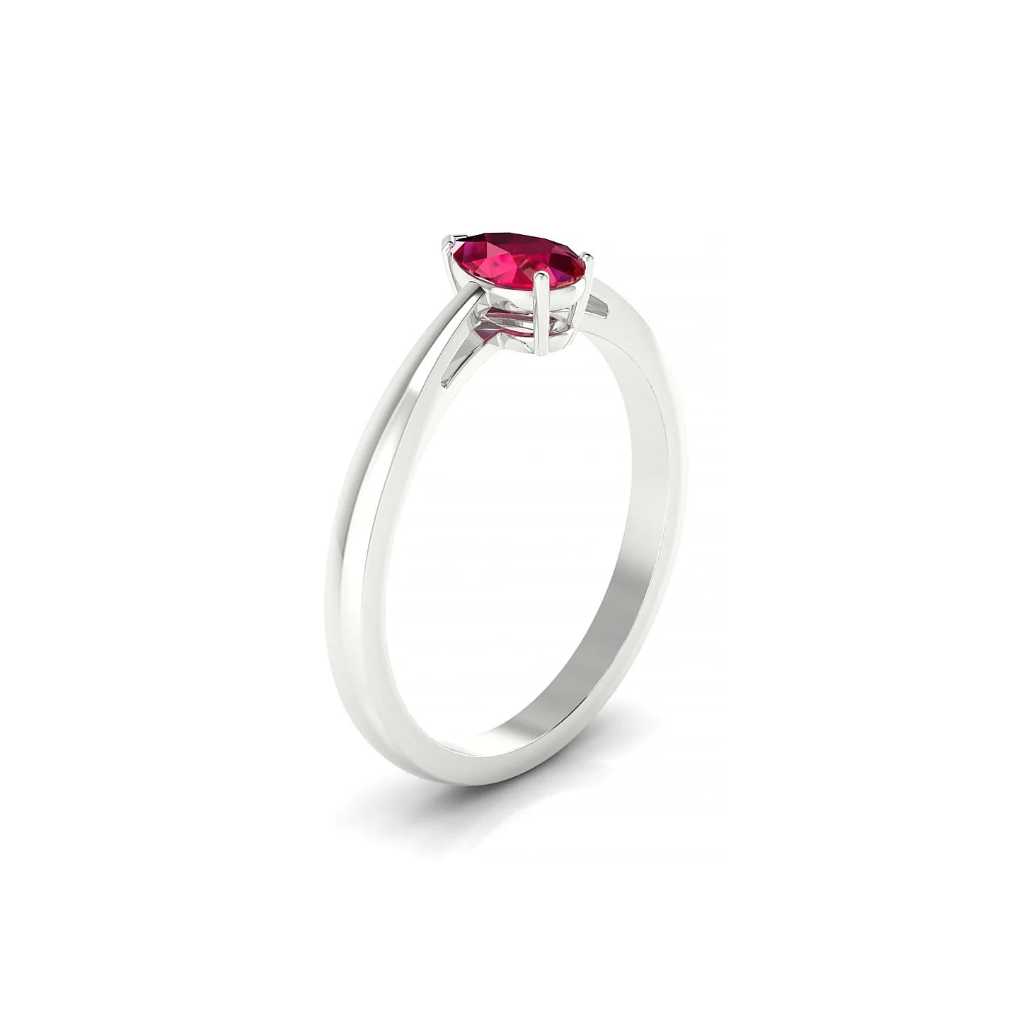 Zenith | 18k White Gold 6 x 4 mm Pear Ruby Ring