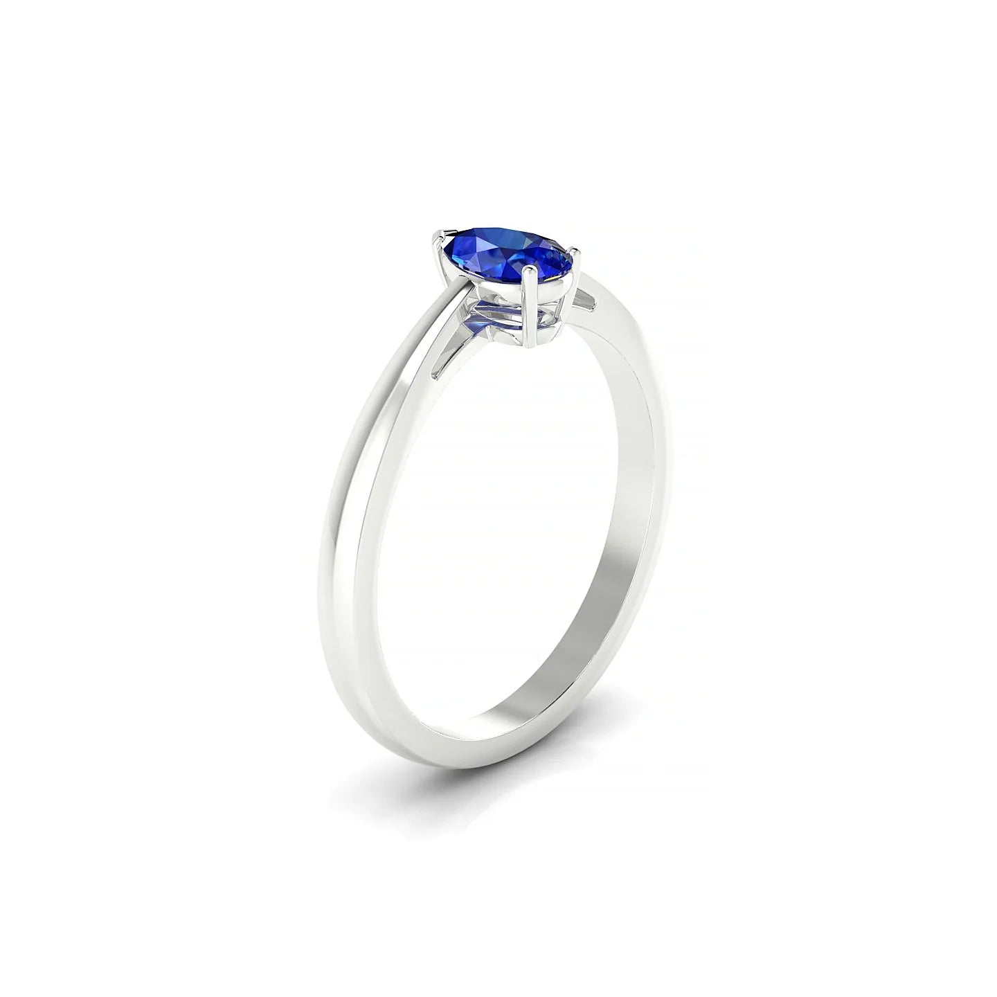 Zenith | 18k White Gold 6 x 4 mm Pear Sapphire Ring