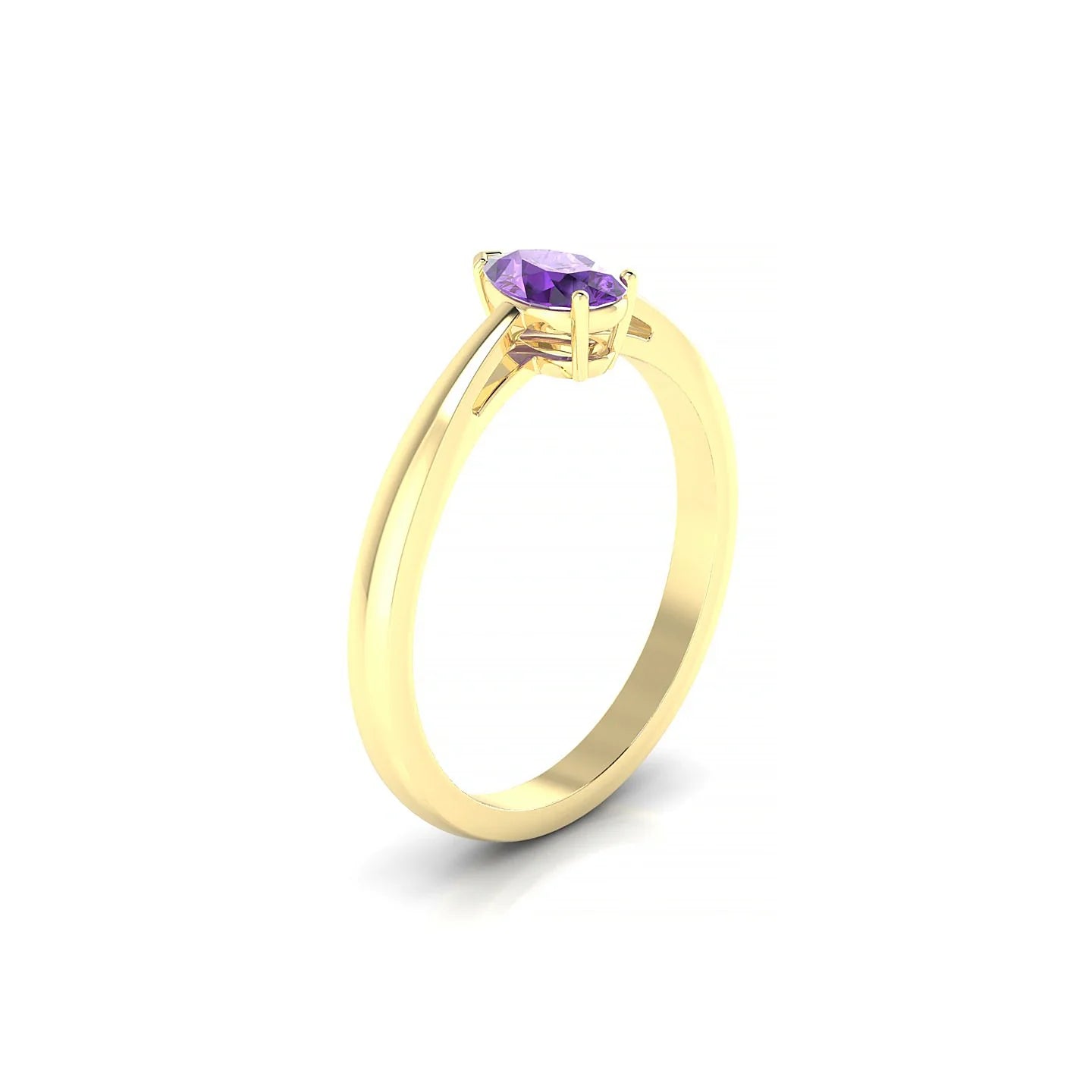 Zenith | 18k Yellow Gold 6 x 4 mm Pear Amethyst Ring