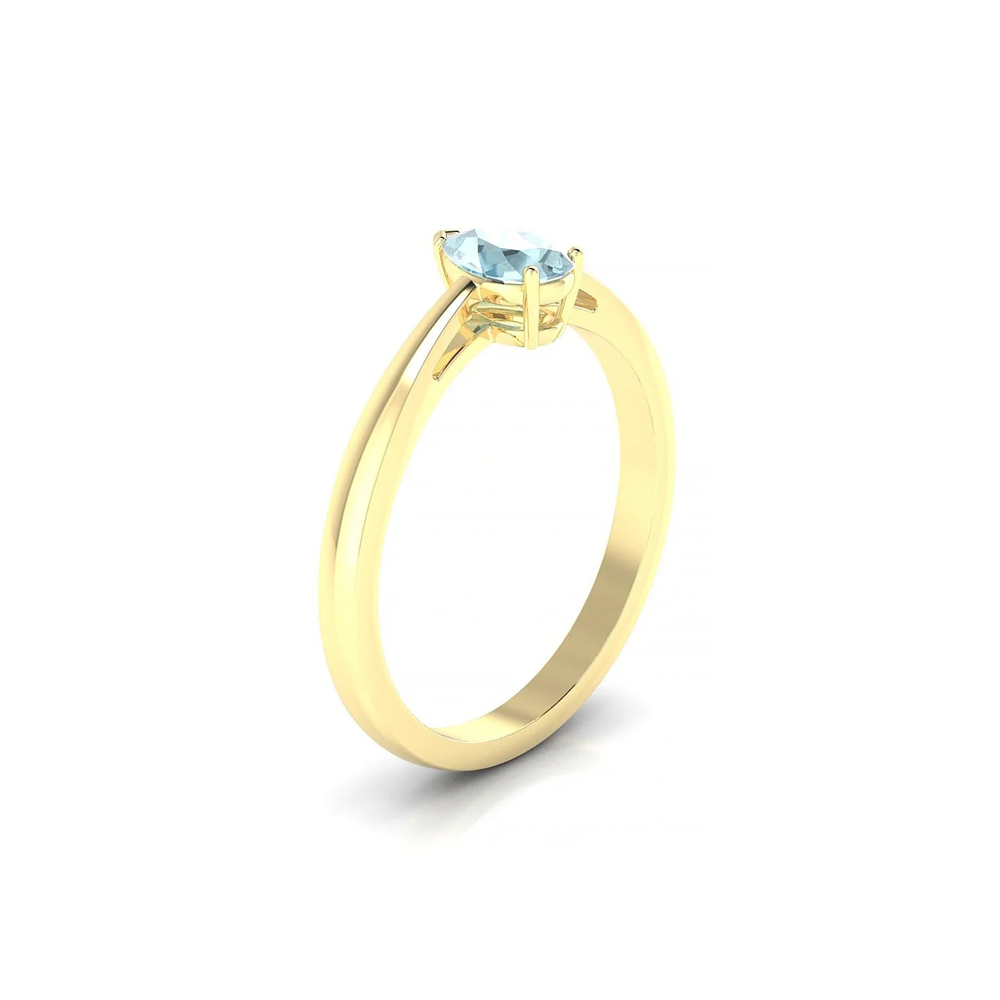 Zenith | 18k Yellow Gold 6 x 4 mm Pear Aquamarine Ring