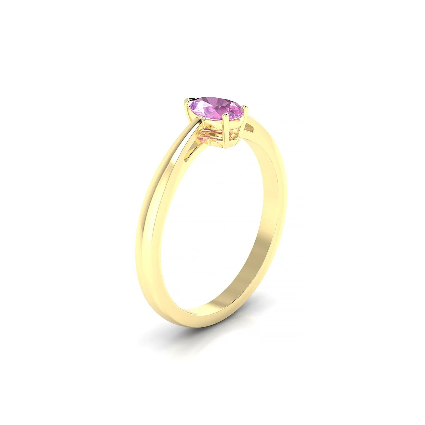 Zenith | 18k Yellow Gold 6 x 4 mm Pear Pink Sapphire Ring