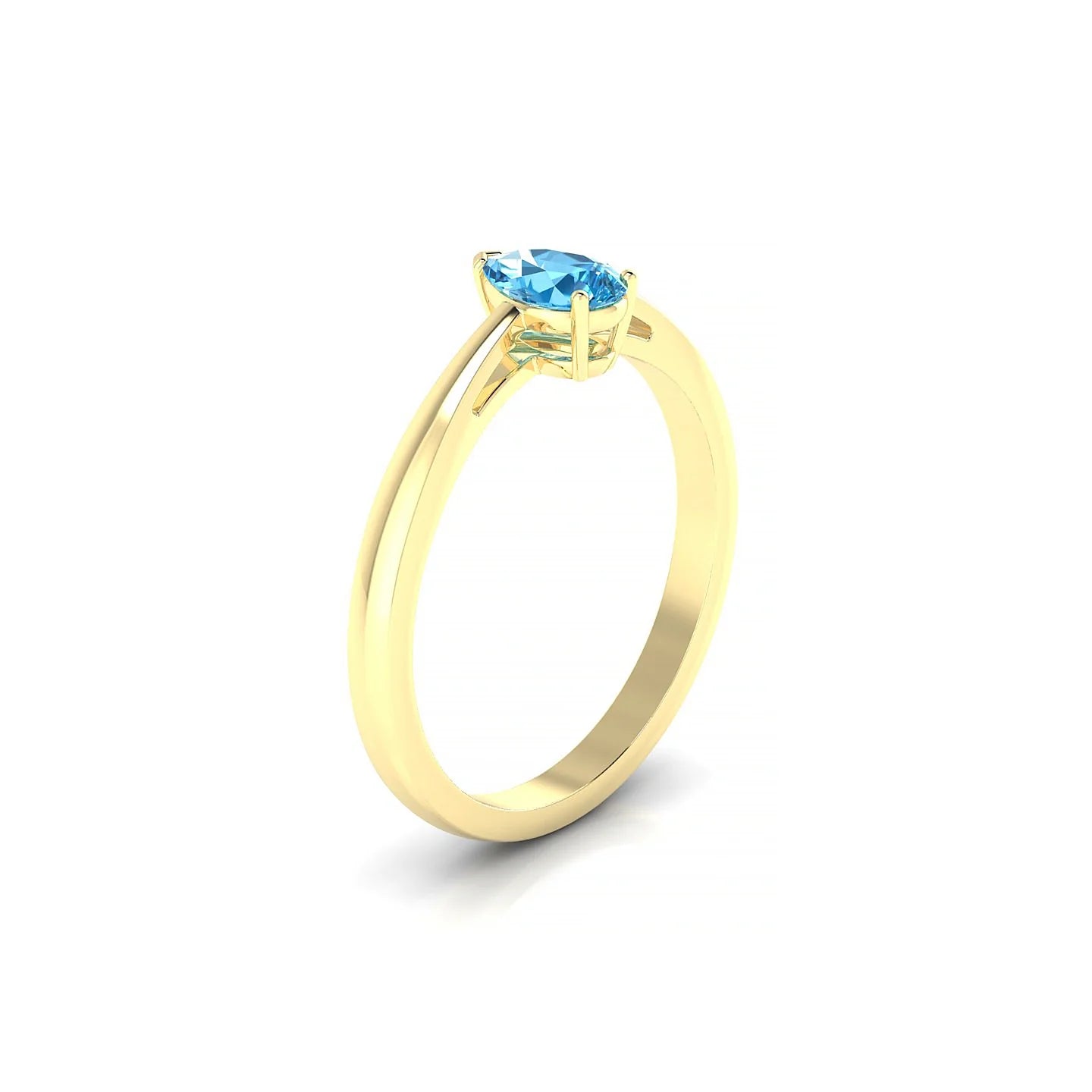 Zenith | 18k Yellow Gold 6 x 4 mm Pear Topaz Ring