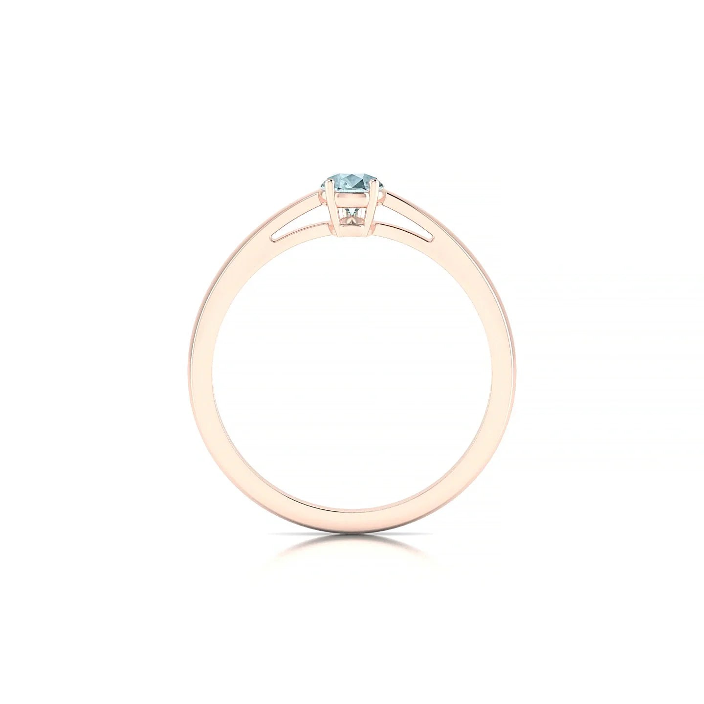 Zenith | 18k Rose Gold 6 x 4 mm Pear Aquamarine Ring