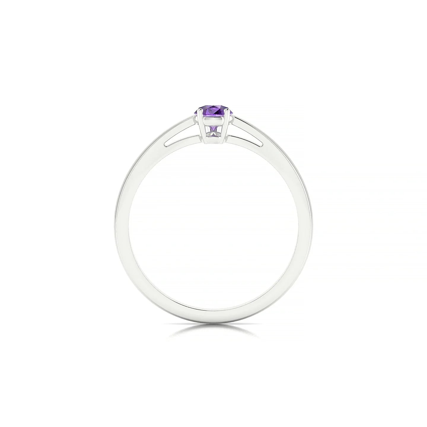 Zenith | 18k White Gold 6 x 4 mm Pear Amethyst Ring