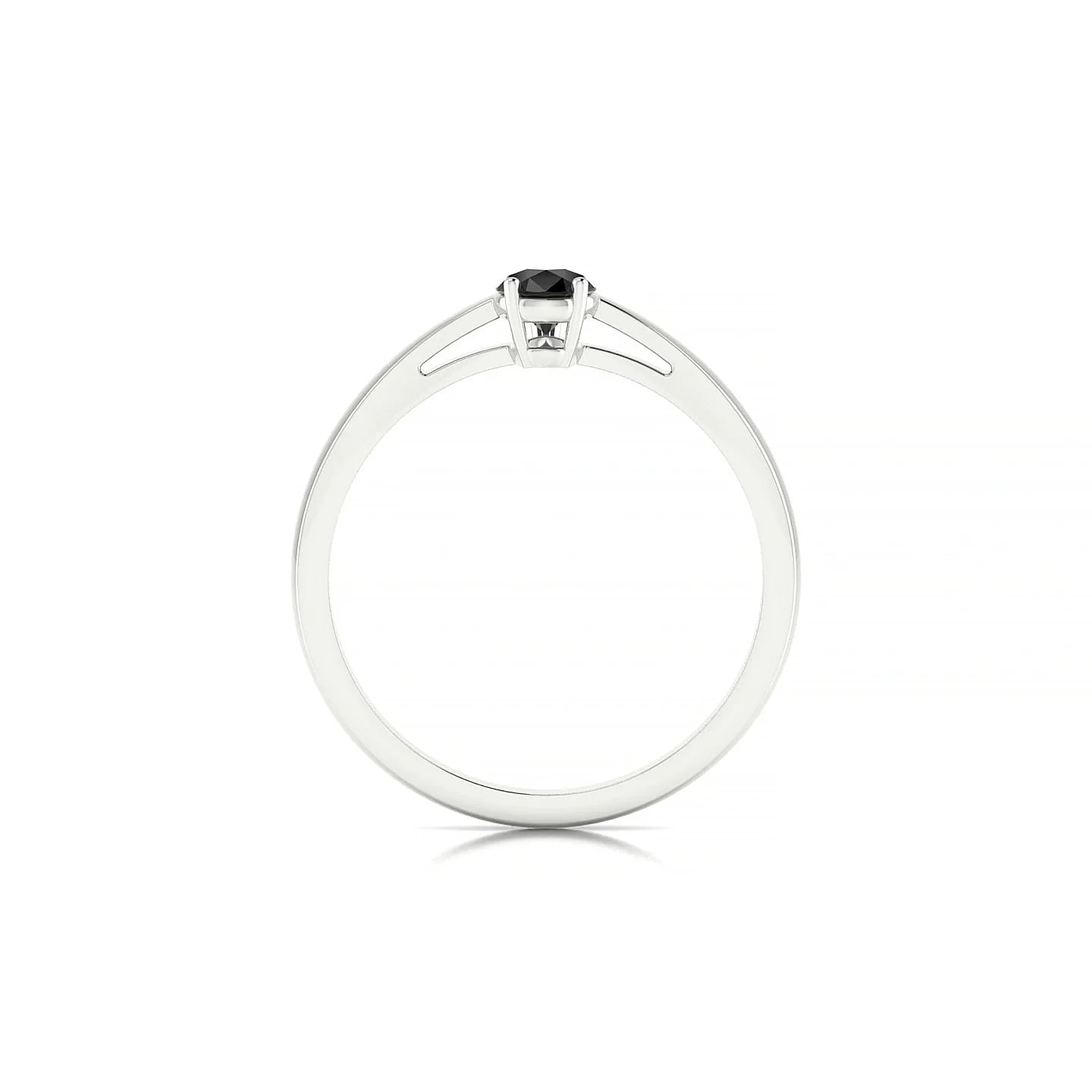 Zenith | 18k White Gold 6 x 4 mm Pear Black Diamond Ring