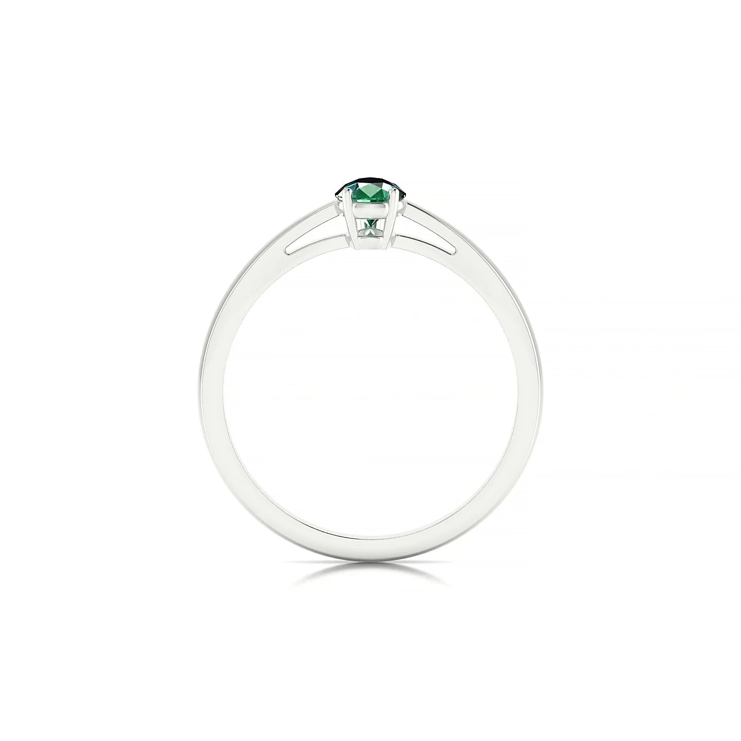 Zenith | 18k White Gold 6 x 4 mm Pear Emerald Ring