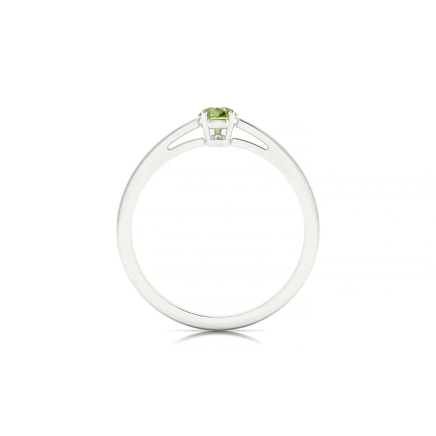 Zenith | 18k White Gold 6 x 4 mm Pear Peridot Ring