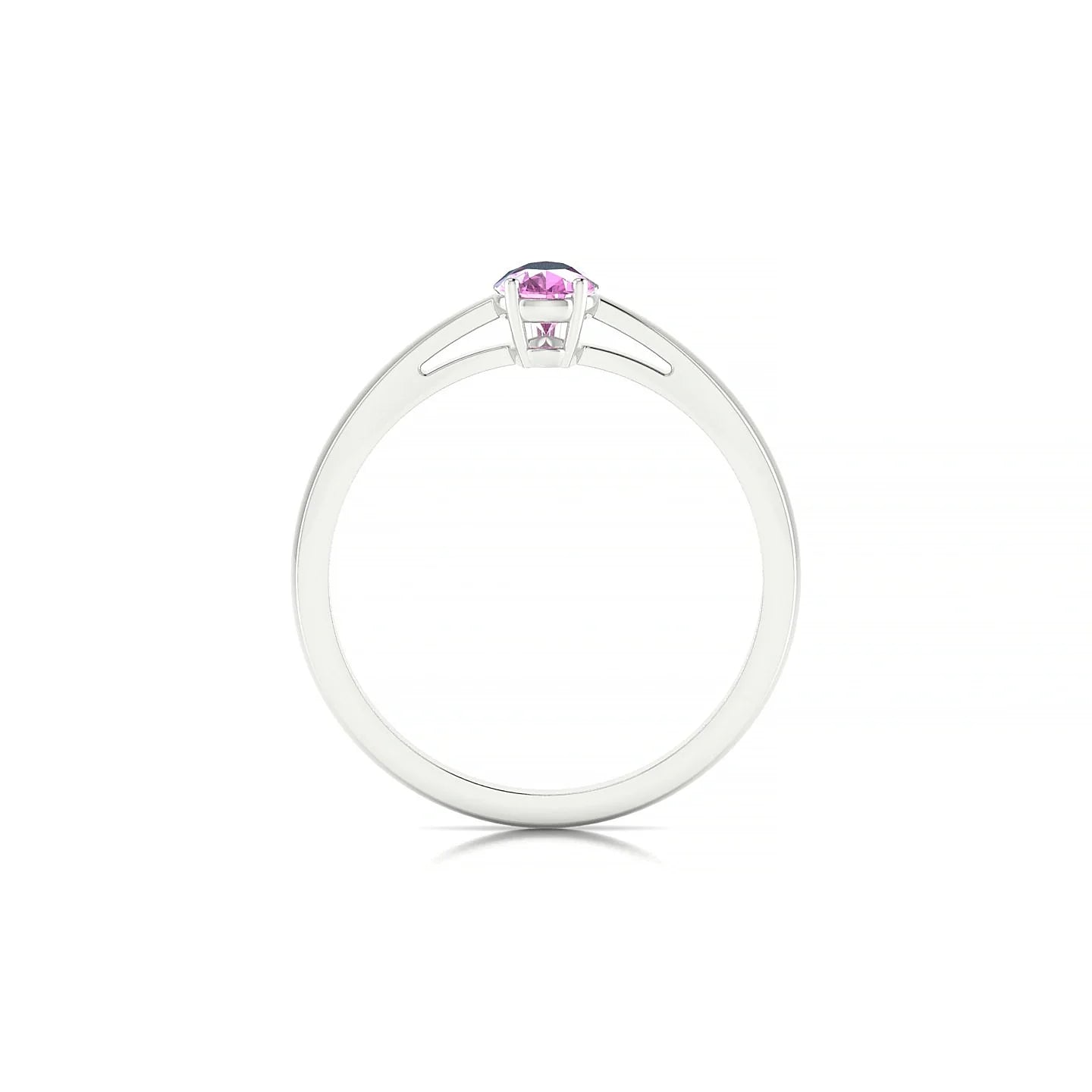 Zenith | 18k White Gold 6 x 4 mm Pear Pink Sapphire Ring