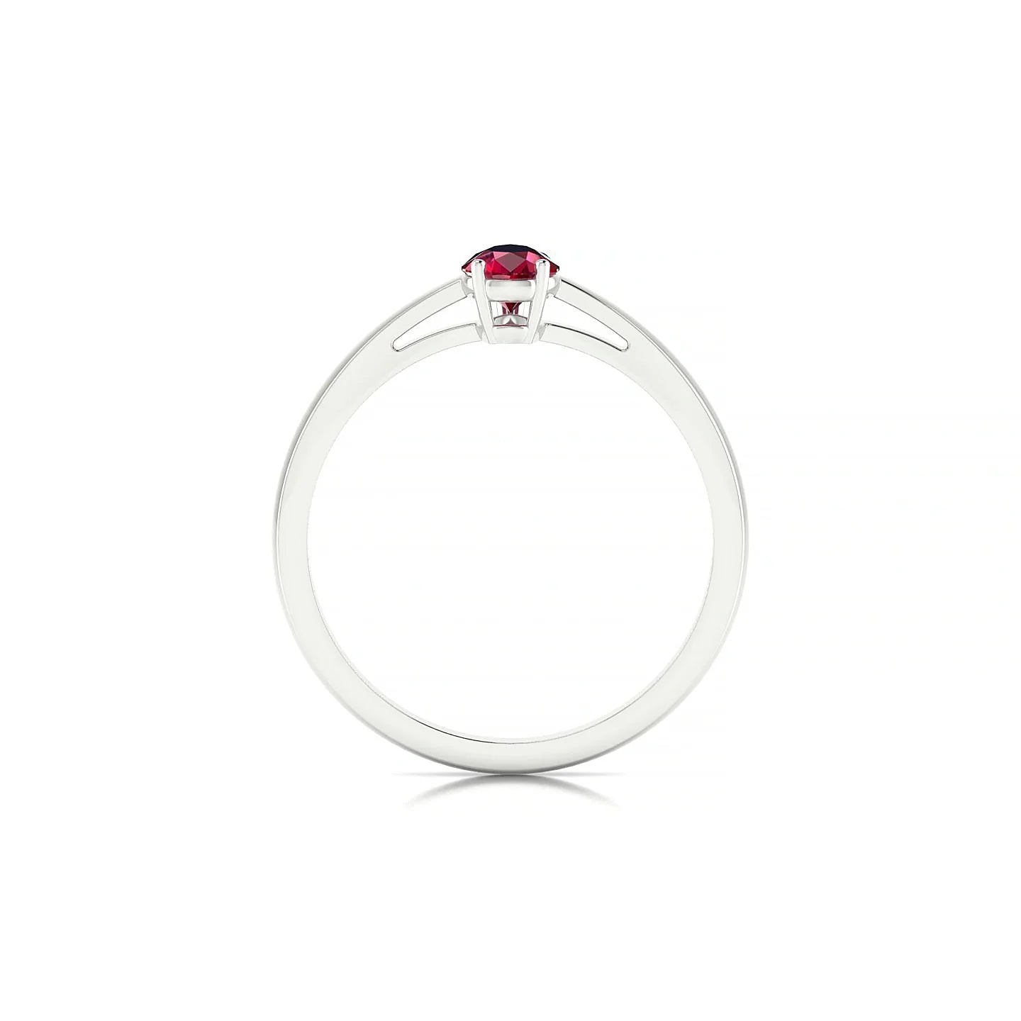 Zenith | 18k White Gold 6 x 4 mm Pear Ruby Ring