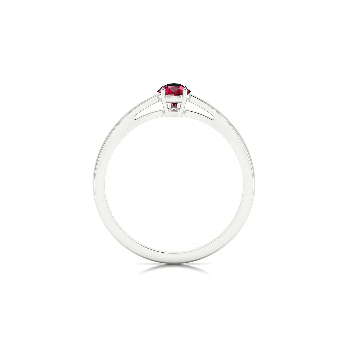 Zenith | 18k White Gold 6 x 4 mm Pear Ruby Ring