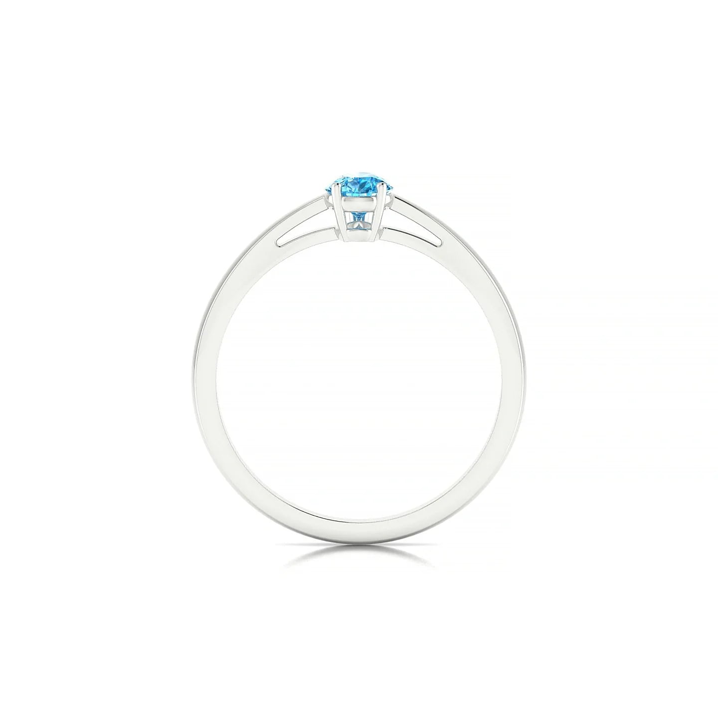 Zenith | 18k White Gold 6 x 4 mm Pear Topaz Ring