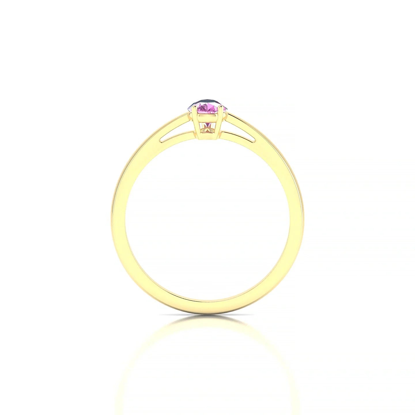 Zenith | 18k Yellow Gold 6 x 4 mm Pear Pink Sapphire Ring