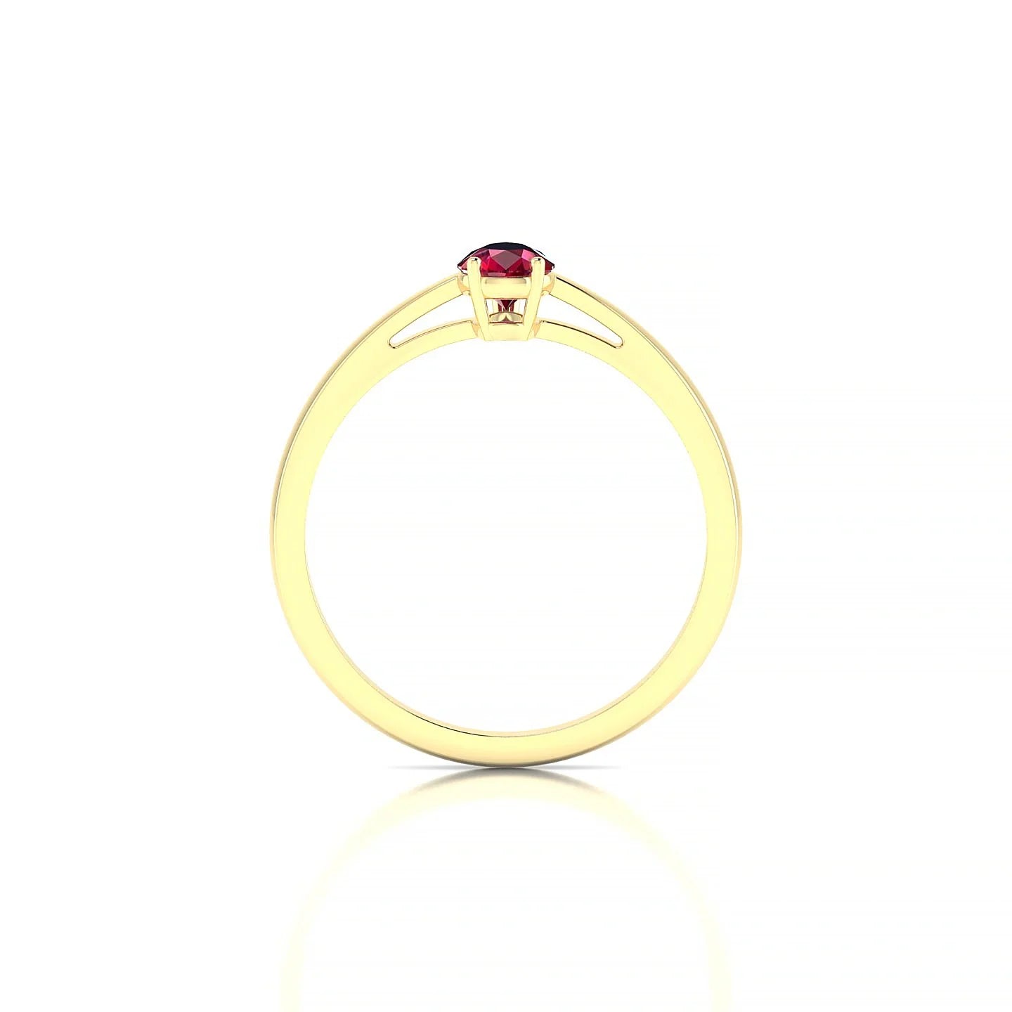 Zenith | 18k Yellow Gold 6 x 4 mm Pear Ruby Ring