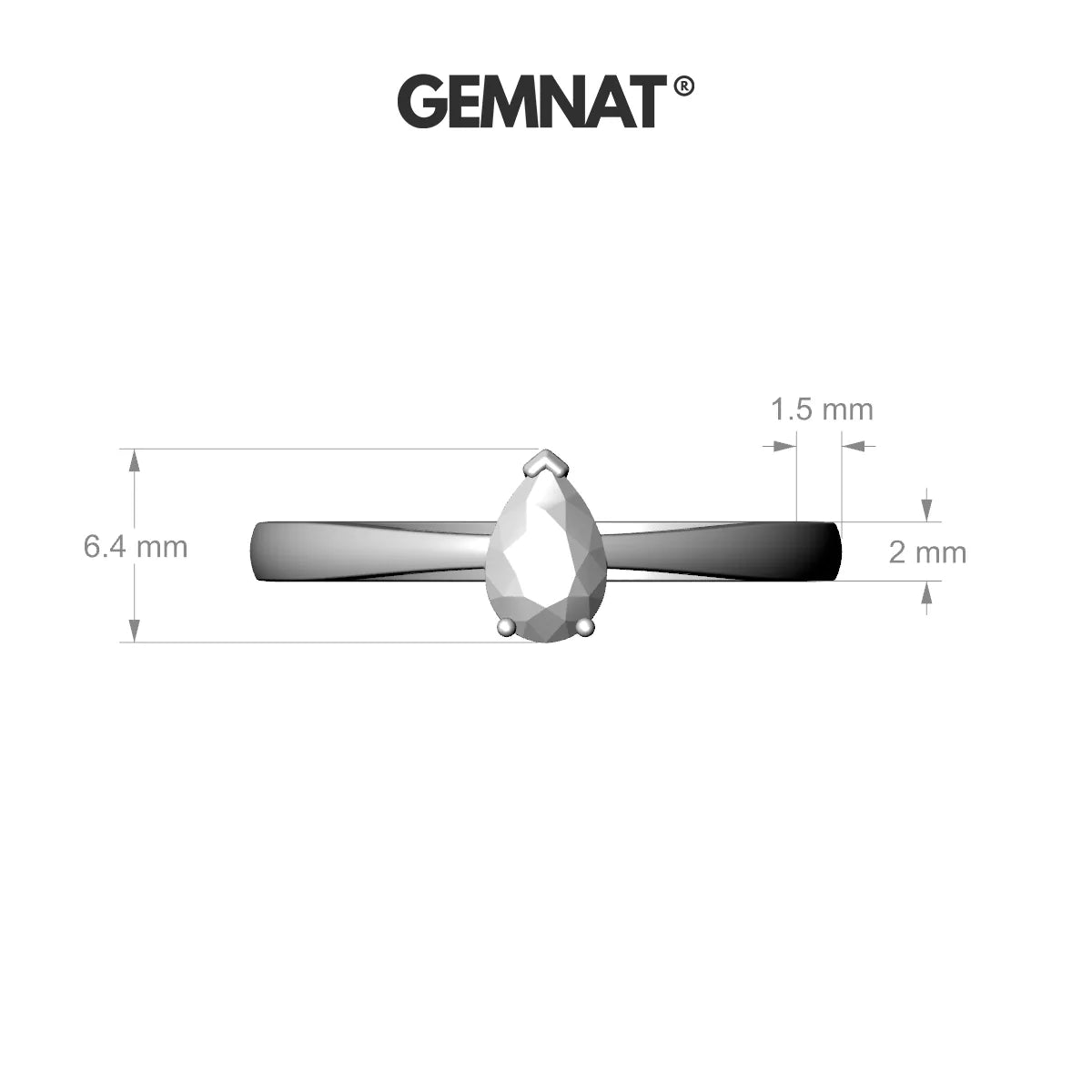 Zenith | 18k Rose Gold 6 x 4 mm Pear Sapphire Ring