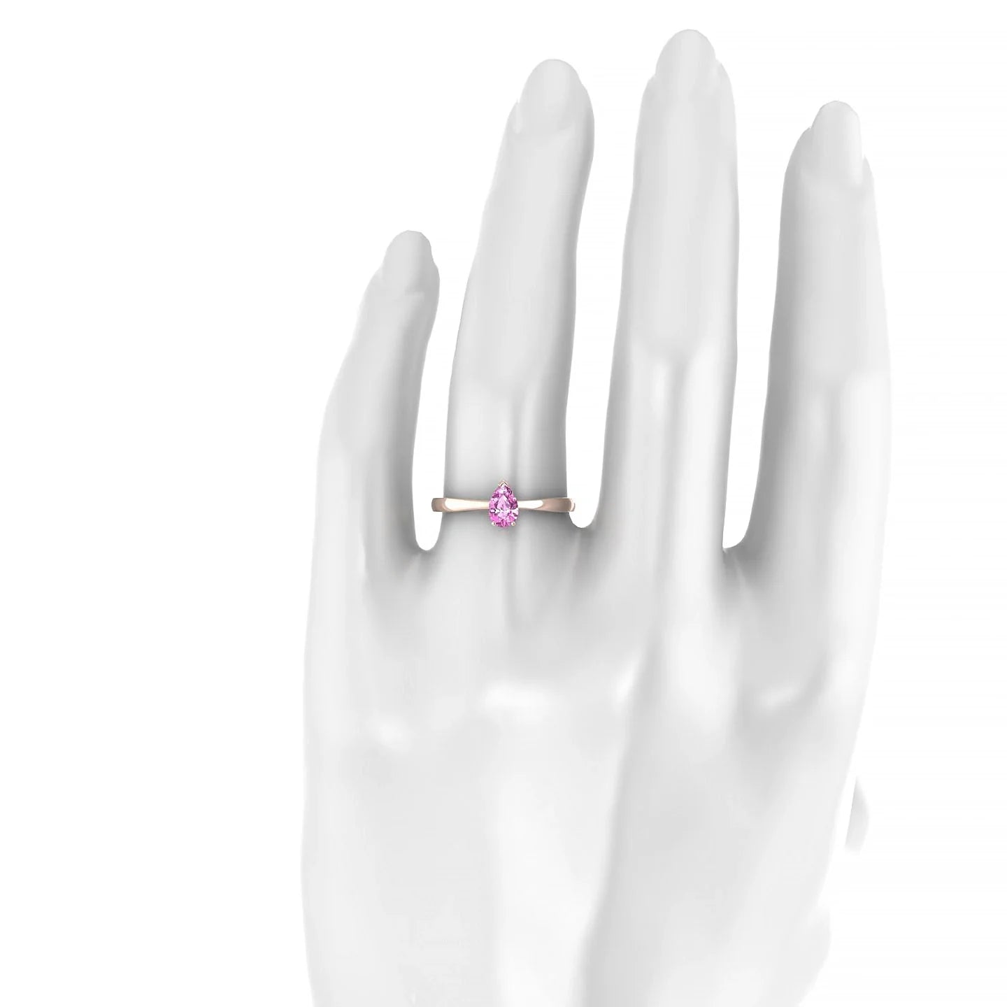 Zenith | 18k Rose Gold 6 x 4 mm Pear Pink Sapphire Ring