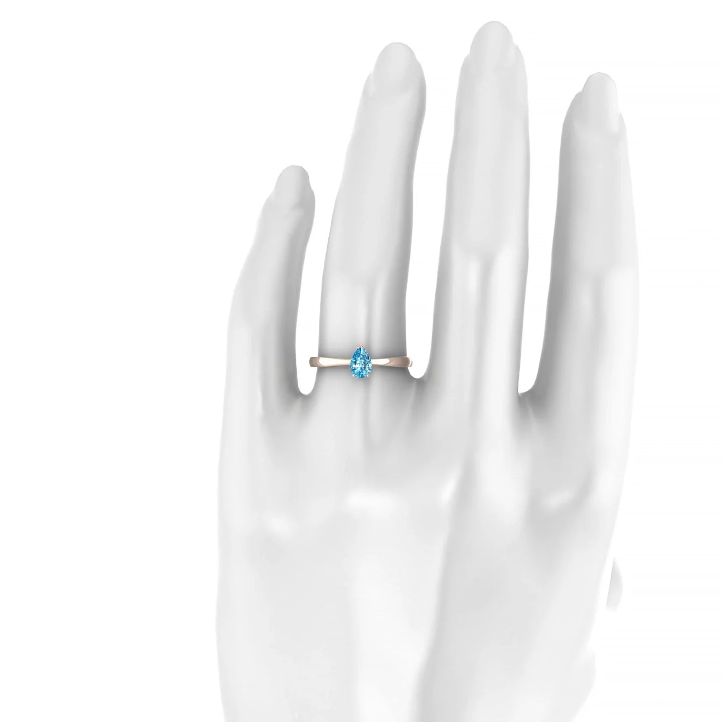 Zenith | 18k Rose Gold 6 x 4 mm Pear Topaz Ring