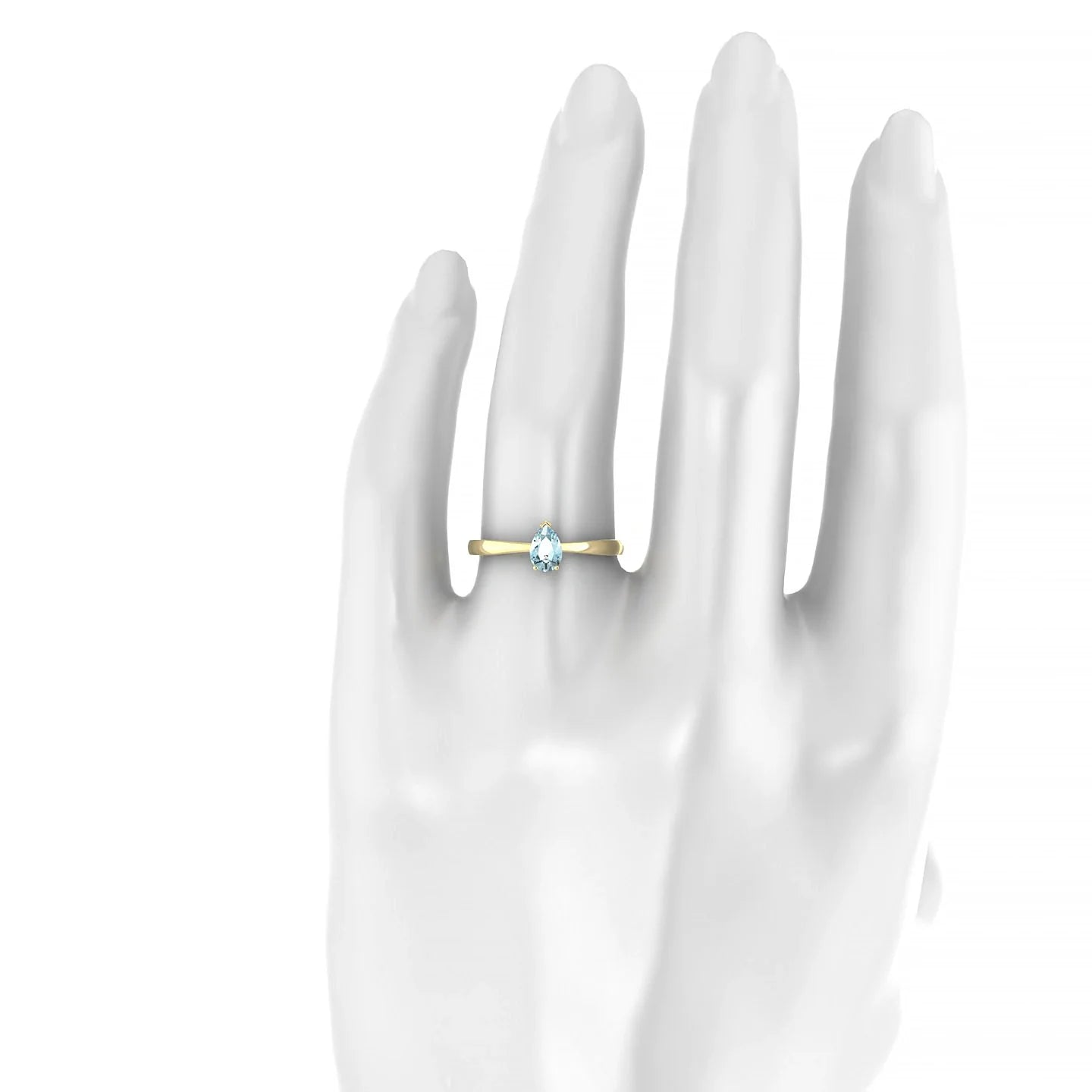 Zenith | 18k Yellow Gold 6 x 4 mm Pear Aquamarine Ring
