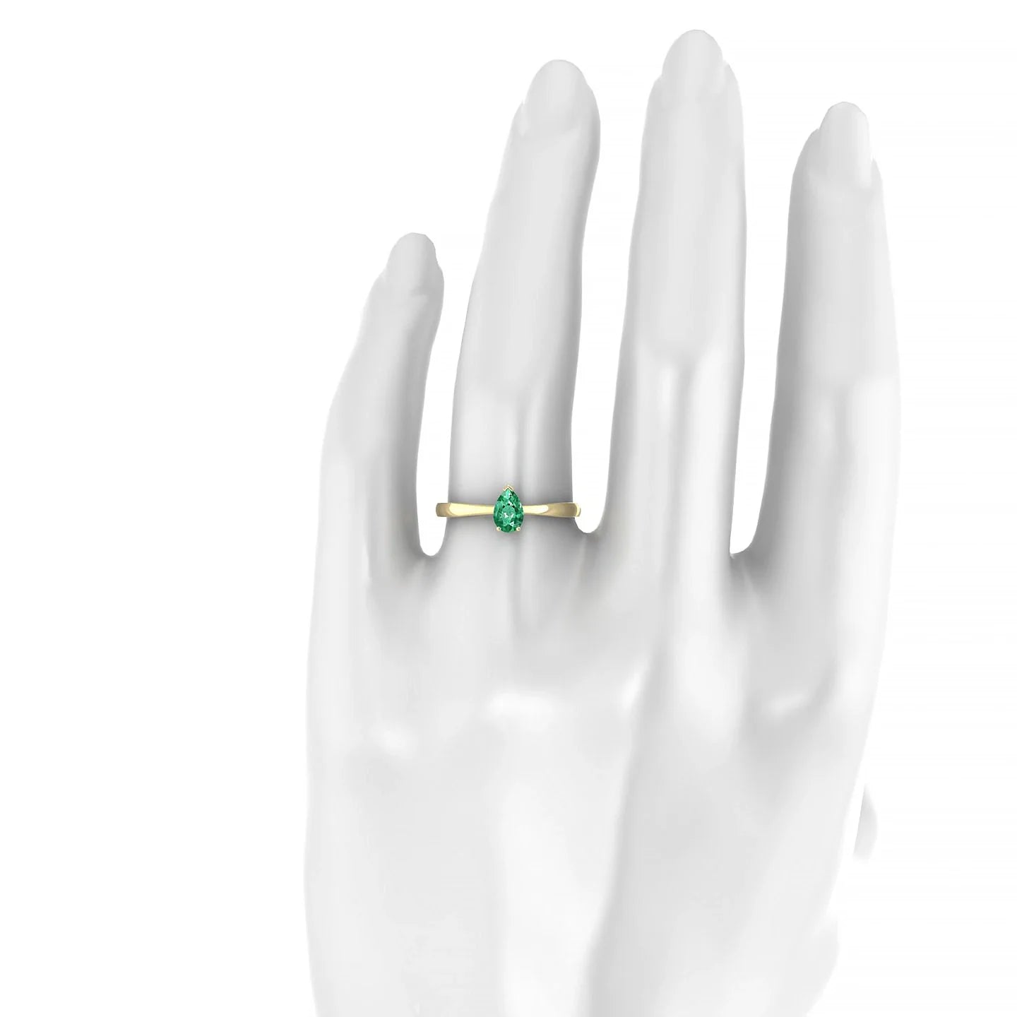 Zenith | 18k Yellow Gold 6 x 4 mm Pear Emerald Ring