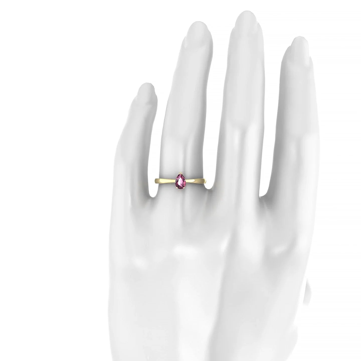 Zenith | 18k Yellow Gold 6 x 4 mm Pear Rhodolite Ring