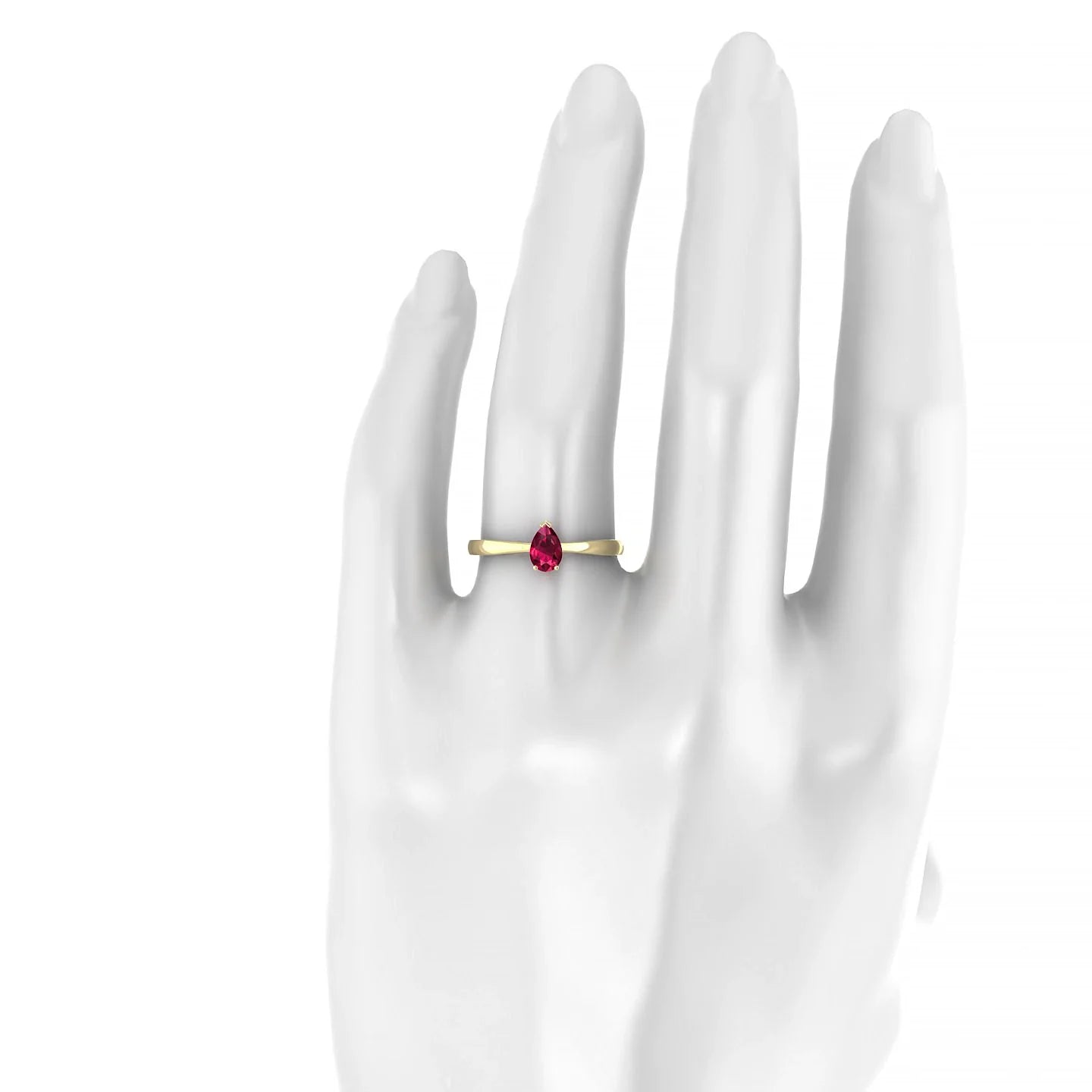 Zenith | 18k Yellow Gold 6 x 4 mm Pear Ruby Ring