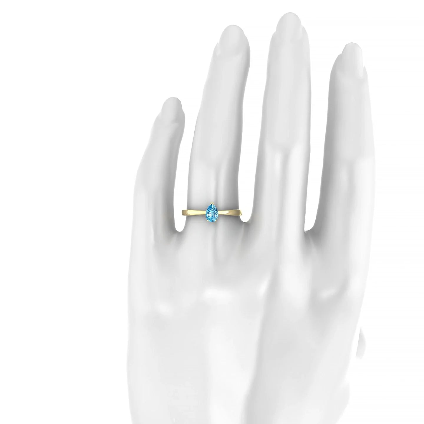 Zenith | 18k Yellow Gold 6 x 4 mm Pear Topaz Ring