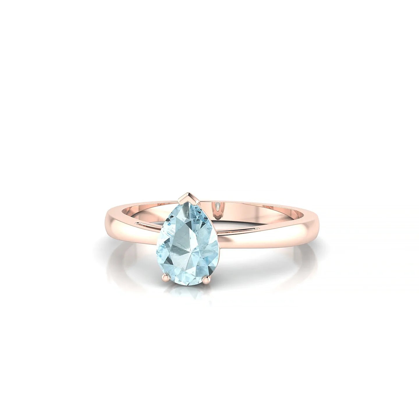 Zenith | 18k Rose Gold 7 x 5 mm Pear Aquamarine Ring