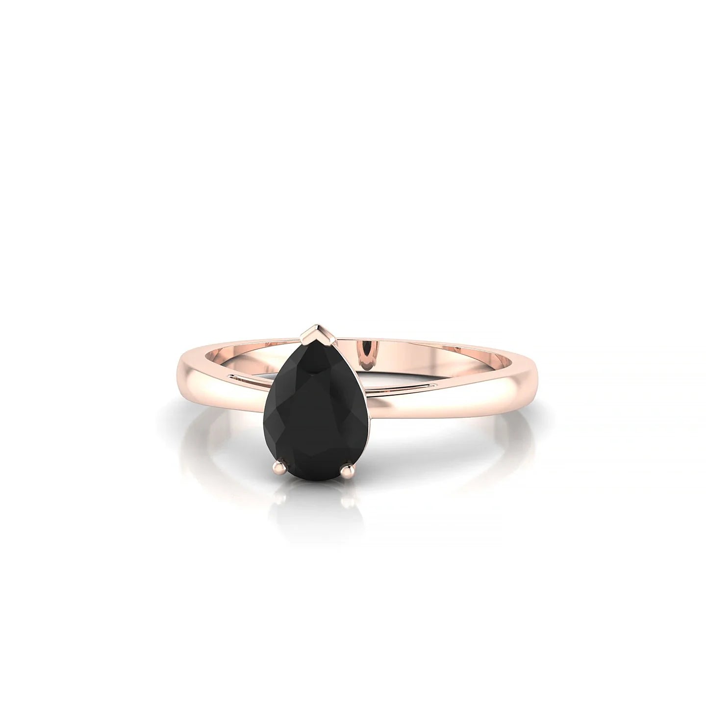 Zenith | 18k Rose Gold 7 x 5 mm Pear Black Diamond Ring